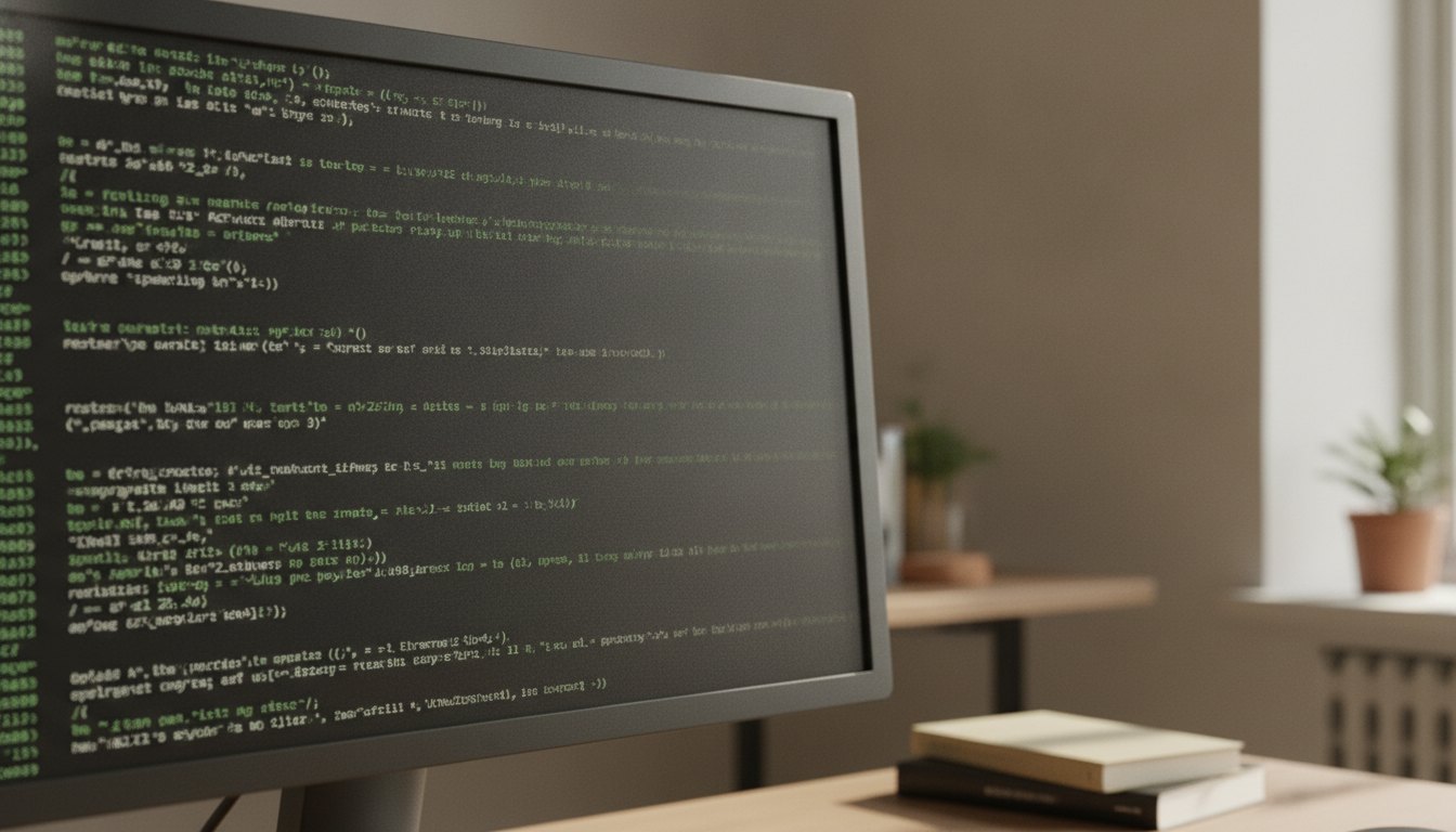 Tela de monitor escura exibindo linhas de comando em texto verde e branco.